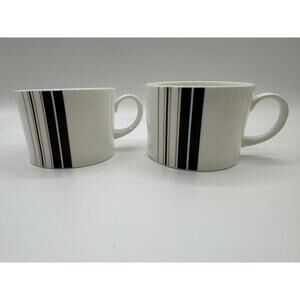 2 Wedgwood UK PARALLELS bone china tea cup mug Made in England Brown Gold set